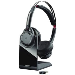 Voyager Focus UC Computer Cuffie On Ear Bluetooth Stereo Nero Eliminazione del rumore headset con microfono, incl.