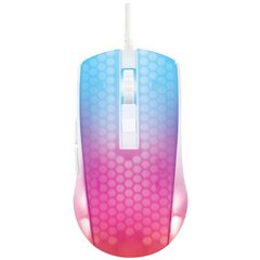 WM87 Mouse da gioco USB Ottico Bianco, Trasparente 6 Tasti 6200 dpi Illuminato, Rotella di scorrimento