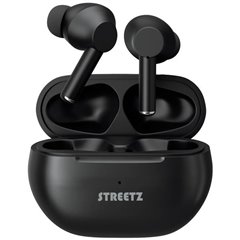 Cuffie In Ear Bluetooth Stereo Nero headset con microfono, Custodia di ricarica, regolazione del volume,