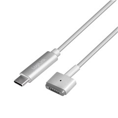 LOGILINK Cavo di ricarica USB-C&trade Compatibile con Apple MagSafe 2, silver Grigio silver 1,8 m