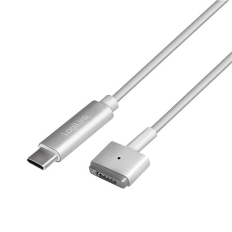 LOGILINK Cavo di ricarica USB-C&trade Compatibile con Apple MagSafe 2, silver Grigio silver 1,8 m