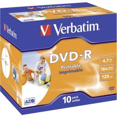 DVD-R vergine 4.7 GB 10 pz. Jewel case stampabile