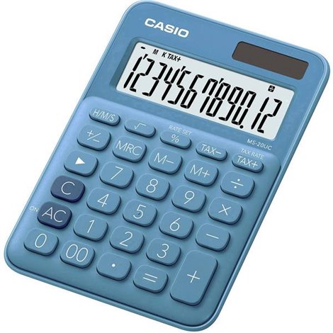 Calcolatrice da tavolo Blu Display (cifre): 12 a energia solare, a batteria (L x A x P) 105 x 23 x