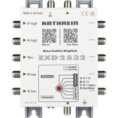 EXD 2532 SAT multiswitch Unicable Ingressi (Multiswitch): 5 (4 satellitare / 1 terrestre) Numero utenti: 32