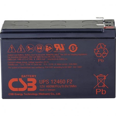 UPS 12460 high-rate Batteria al piombo 12 V 9.6 Ah Piombo-AGM (L x A x P) 151 x 99 x 65 mm Spina
