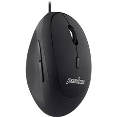 Perimice-519 Mouse ergonomico USB Ottico Nero 6 Tasti 1600 dpi Ergonomico