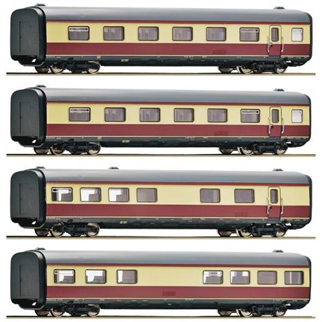 Kit di 4 vagoni centrali H0 per treno a turbina BR 602 della DB