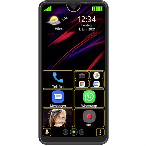 M6s Smartphone senior 32 GB 15.9 cm (6.26 pollici) Nero Android™ 10 Dual-SIM