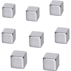 Magnete neodimio (L x A x P) 10 x 10 x 10 mm cubo Argento 8 pz.