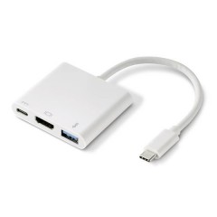 Adattatore [1x spina USB-C® - 1x Presa HDMI, Presa A USB 3.2 Gen 1 (USB 3.0), presa USB-C®] Bianco