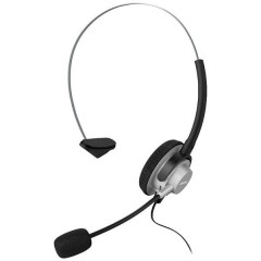 In-Ear-Headset Telefono Cuffie On Ear via cavo Mono Nero / Argento regolazione del volume