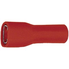 Presa piatta Larghezza spina: 6.3 mm Spessore spina: 0.8 mm 180 ° Completamente isolato Rosso 1 pz.