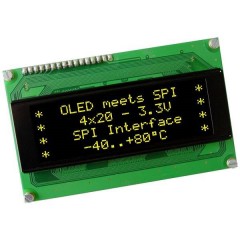 Display OLED Giallo-Verde 5.55 mm 3.3 V Numero in cifre: 4 EAW204-XLG