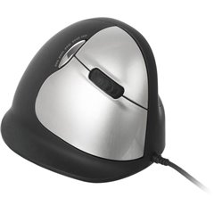 Mouse ergonomico USB Dimensione: L Ottico Nero, Argento 4 Tasti 3500 dpi Ergonomico