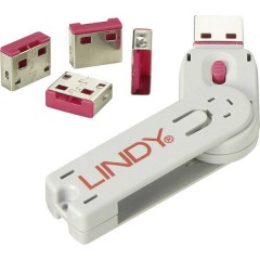 Blocco porta USB USB-Lock + Key Kit da 4 Rosa incl. 1 chiave 40450