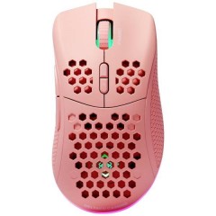 PM80 Mouse da gioco Senza fili (radio) Ottico Rosa 7 Tasti 4800 dpi Illuminato, Ricaricabile