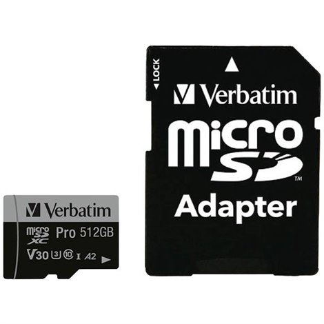 Pro Scheda microSDXC 512 GB UHS-Class 3 supporto video 4K, Standard prestazioni A2, incl. Adattatore SD,