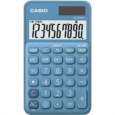 Calcolatrice tascabile Blu Display (cifre): 10 a energia solare, a batteria (L x A x P) 70 x 8 x 118