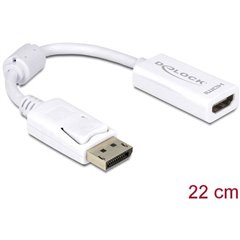 DisplayPort / HDMI Adattatore [1x Spina DisplayPort - 1x Presa HDMI] Bianco con nucleo in ferrite 12.00 cm