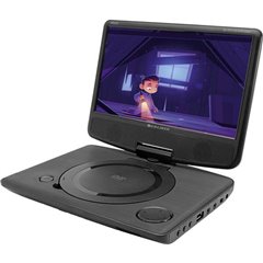 Lettore DVD portatile 25.4 cm 10 pollici incl. Cavo di collegamento auto 12 V, Funzionamento a batteria 