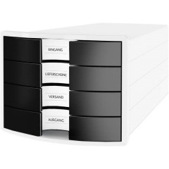 Schubladenbox IMPULS Cassettiera Bianco DIN A4 Numero cassetti: 4