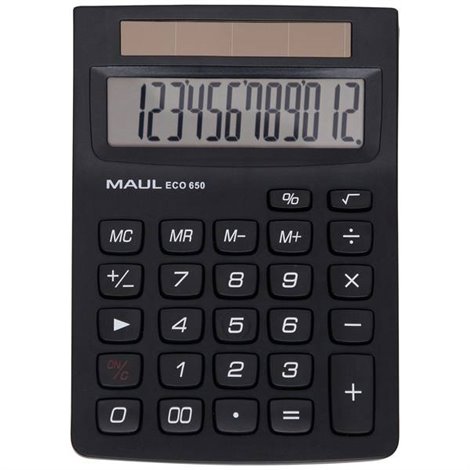 ECO 650 Calcolatrice tascabile Nero Display (cifre): 12 a energia solare (L x A x P) 104 x 146 x 33 mm