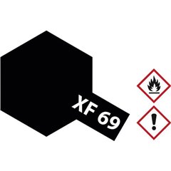 Vernice acrilica Nero nato opaco Codice colore: XF-69 Contenitore in vetro 23 ml