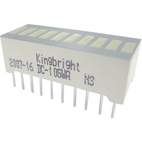 Grafico a barre LED 10 scomparti Giallo (L x A x P) 25.4 x 10.16 x 8 mm