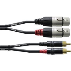Audio Cavo adattatore [2x Presa XLR - 2x Spina RCA] 1.50 m Nero