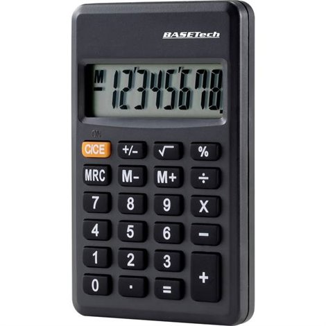 BT-CA-1008 Calcolatrice tascabile Nero Display (cifre): 8 a batteria (L x A x P) 89 x 59 x 11 mm