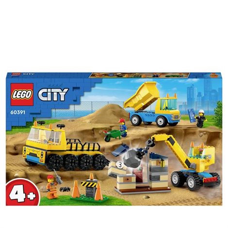 LEGO® CITY Veicoli da cantiere e gru con lampadina a strappo