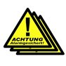 Segnale di avvertimento Attenzione - Protetto da allarme Lingue Tedesco Kit da 3 (L x A) 85 mm x 70 mm