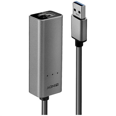 Lindy Adattatore di rete 2.5 GBit/s USB 3.2 Gen 1 (USB 3.0), LAN Gigabit (1/2.5 Gbit/s), RJ45