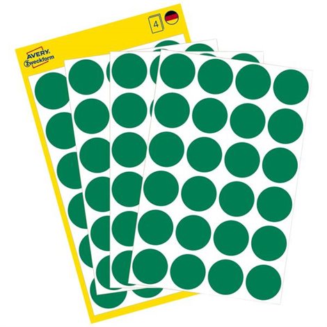 Etichetta di identificazione a forma di bollino Ø 18 mm Verde 96 pz. A tenuta permanente Carta