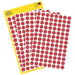 Etichette Ø 8 mm Carta Rosso 416 pz. A tenuta permanente Etichetta di identificazione a forma di 