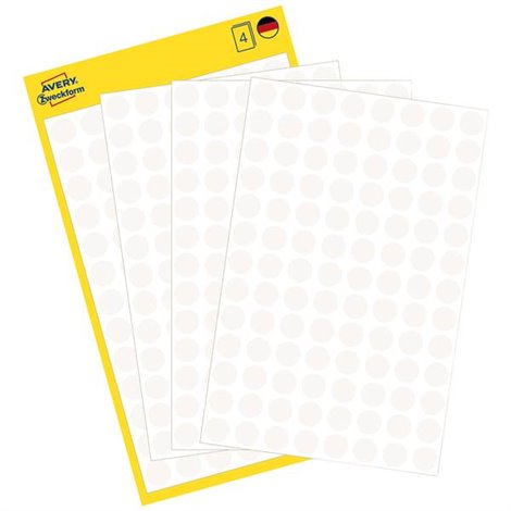 Etichette Ø 8 mm Carta Bianco 416 pz. A tenuta permanente Etichetta di identificazione a forma di