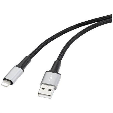 USB, Apple Lightning Cavo [1x Spina A USB 2.0 - 1x Spina Dock Lightning Apple] 1.00 m Rivestimento del cavo in