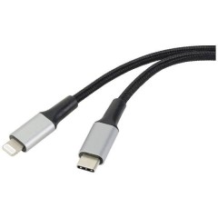 USB-C®, Apple Lightning Cavo [1x Spina C USB 2.0 - 1x Spina Dock Lightning Apple] 2.00 m Rivestimento del cavo 