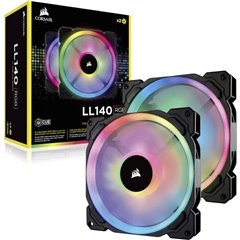 2x LL140 RGB Dual Light Loop Ventola per PC case Nero, RGB (L x A x P) 140 x 140 x 25 mm incl. Illuminazione