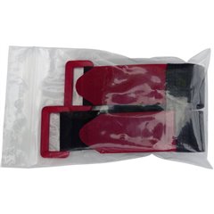 688-330-Bag Nastro a strappo con fibbia Lato morbido e lato rigido (L x L) 300 mm x 25 mm Nero, Rosso 2