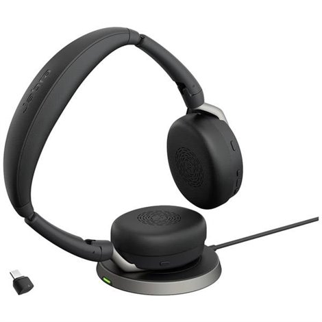 Evolve2 65 Flex Link380c UC + pad Computer Cuffie On Ear Bluetooth Stereo Nero Eliminazione del rumore headset con