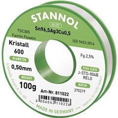 Kristall 600 Fairtin Stagno senza piombo senza piombo Sn96,5Ag3Cu0,5 REL0 100 g 0.5 mm