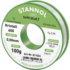 Kristall 600 Fairtin Stagno senza piombo senza piombo Sn99,3Cu0,7 REL0 100 g 0.5 mm