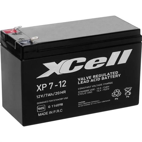 XP712F2 Batteria al piombo 12 V 7 Ah Piombo-AGM (L x A x P) 151 x 94 x 65 mm Spina piatta 6,35 mm