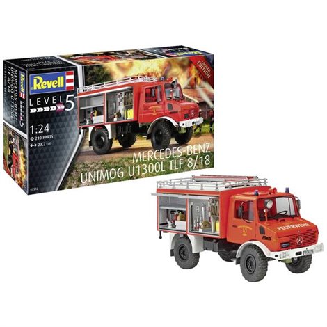 Camion in kit da costruire Mercedes-Benz Unimog U 1300 L Feuerwehr TLF 8/18 1:24