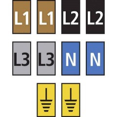 WIC2-L1,L2,L3,N,Earth-PA66-MIX Clip segnafili Legenda (segnacavi) L1, L2, L3, N, Erde