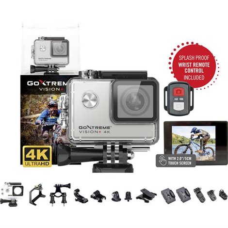 GoXtreme Vision 4K + Action camera 4K, Resistente agli spruzzi dacqua, WLAN, Impermeabile, Touch screen