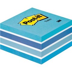 Cubo note adesive 76 mm x 45 mm Blu pastello 450 Foglio