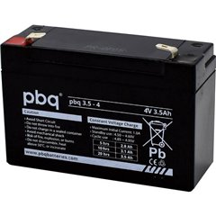 PB-4-3,5 Batteria al piombo 4 V 3.5 Ah Piombo-AGM (L x A x P) 91 x 64 x 35 mm Spina piatta 4,8 mm Esente da