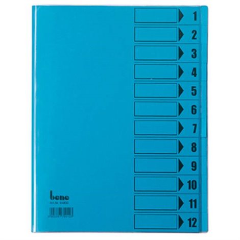 Cartellina con divisori Ordnungsmappe Blu DIN A4 PVC Numero scomparti: 12